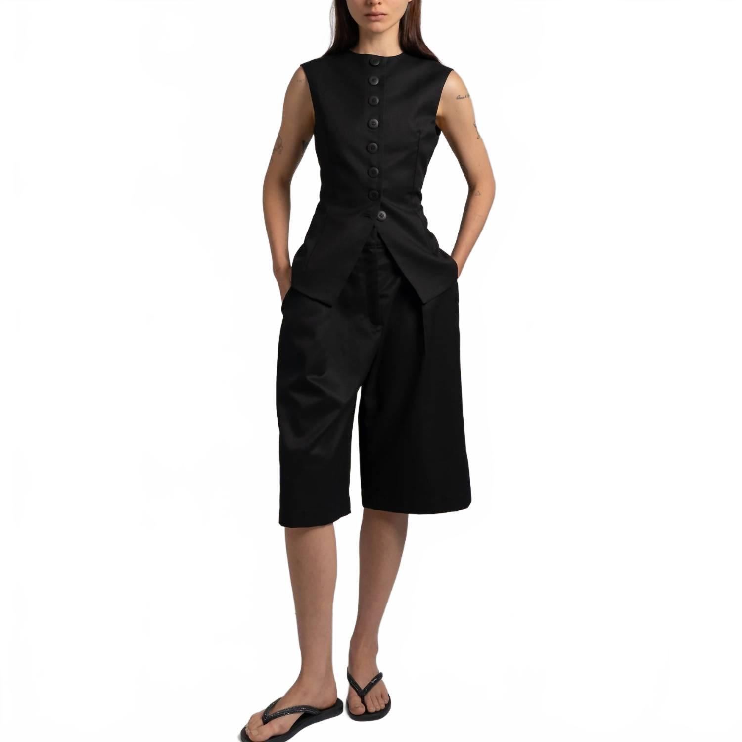 New Sloan Sleeveless Sculpted Vest In Black
